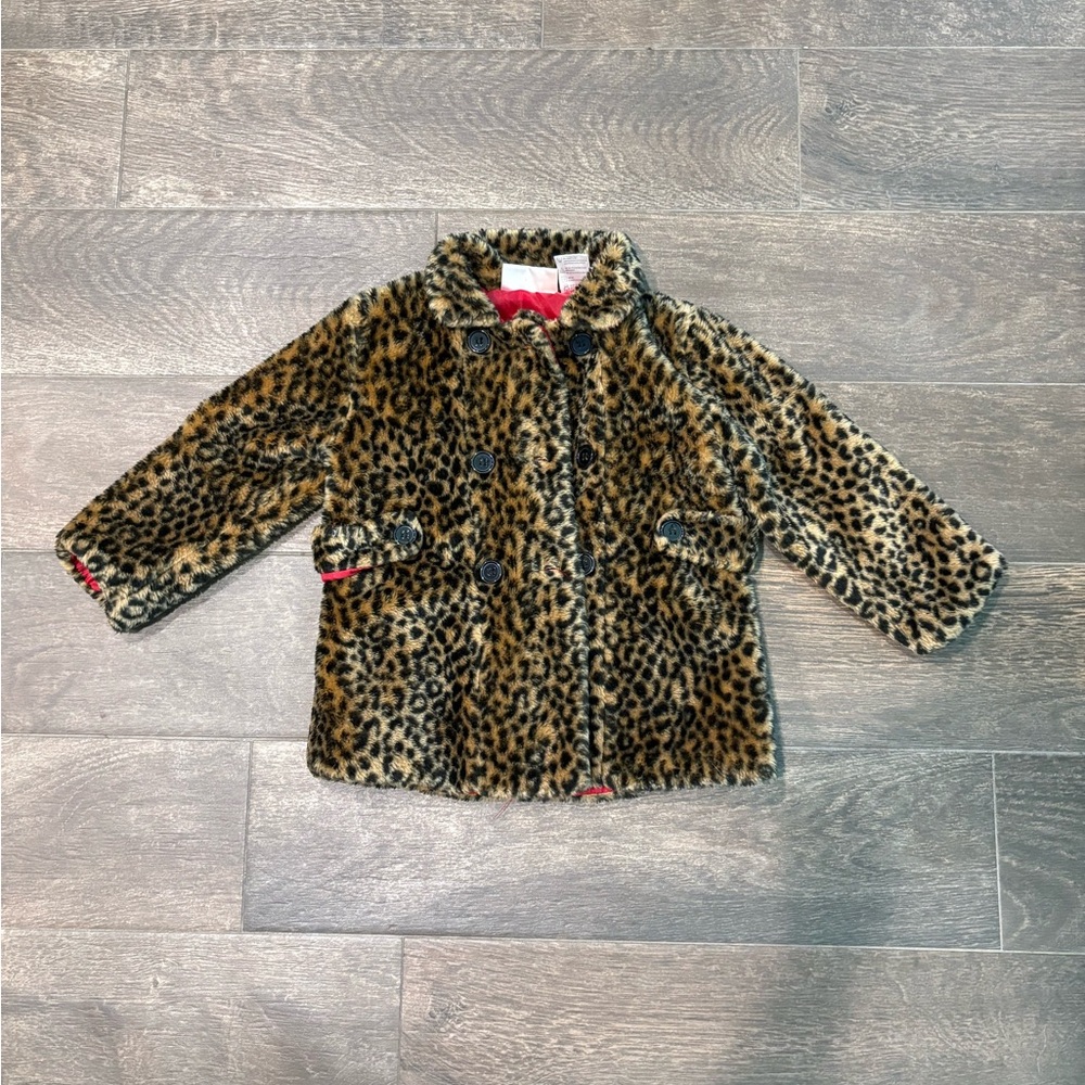 Kids Faux Fur Leopard Coat